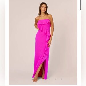 Adrianna Papell Ruffle Crepe Gown